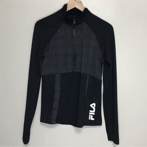 EUC Fila Sport Running 1/2 Zip Long Sleeve Top